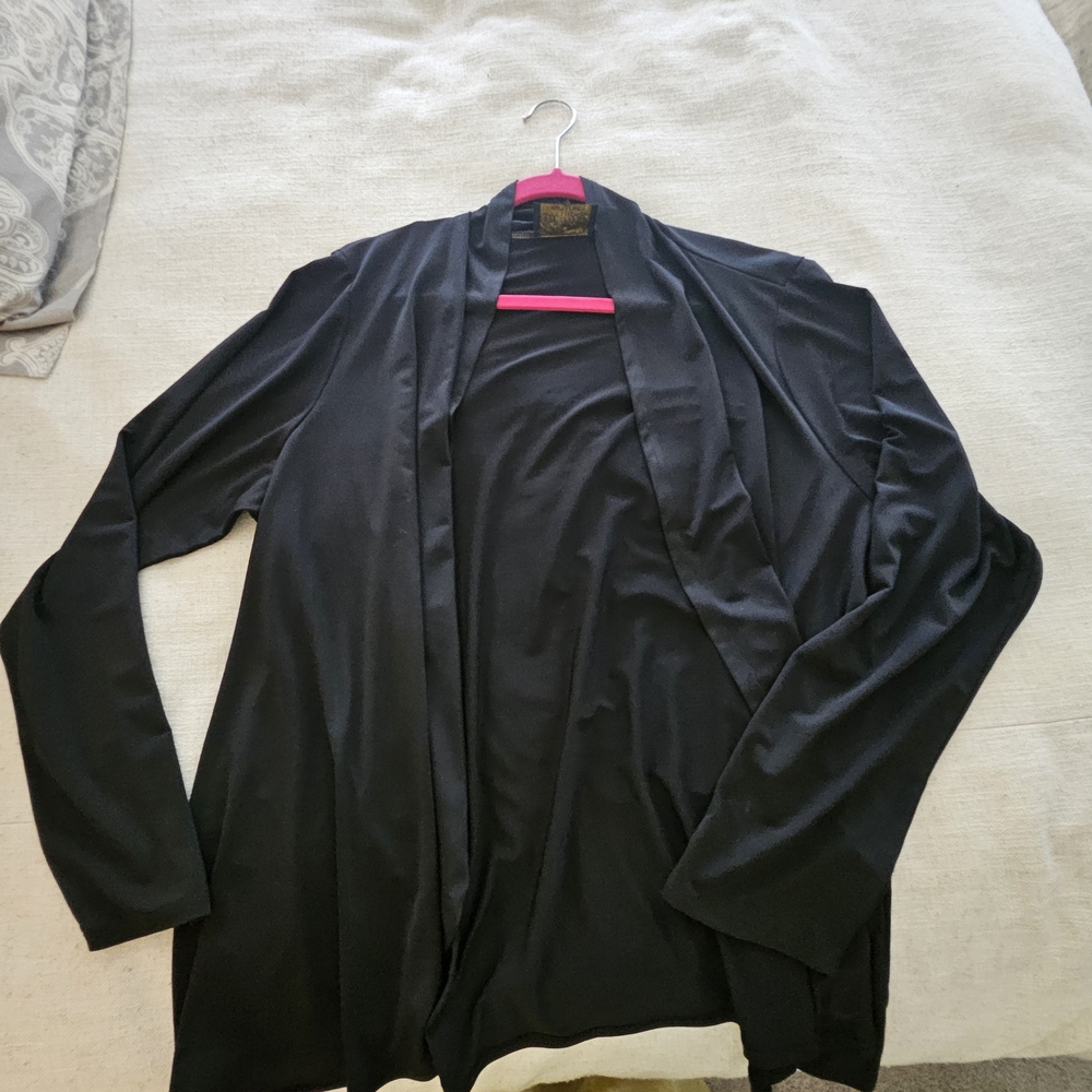 Black Open Front Cardigan